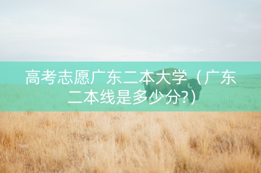 高考志愿广东二本大学（广东二本线是多少分?）