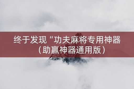 终于发现“功夫麻将专用神器（助赢神器通用版）