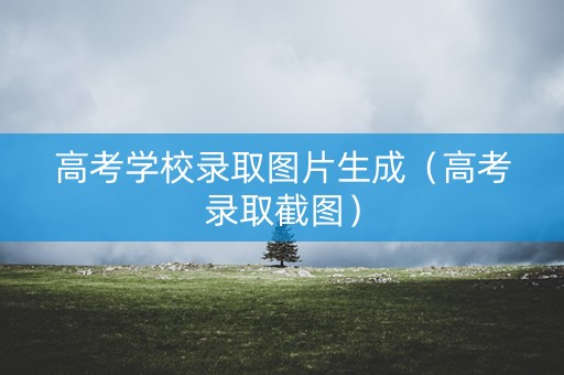 高考学校录取图片生成（高考录取截图）