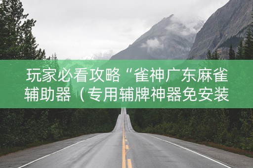 玩家必看攻略“雀神广东麻雀辅助器（专用辅牌神器免安装）