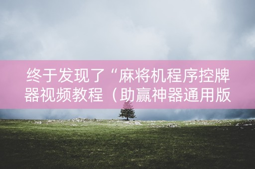 终于发现了“麻将机程序控牌器视频教程（助赢神器通用版）