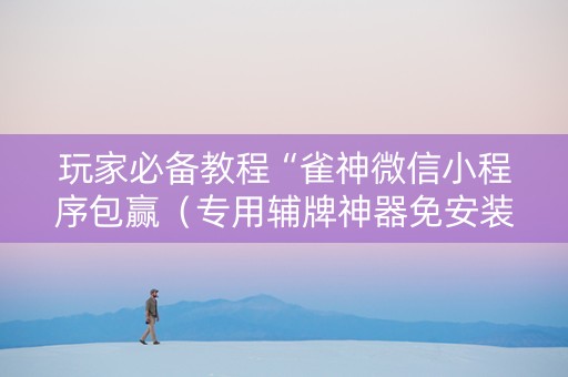 玩家必备教程“雀神微信小程序包赢（专用辅牌神器免安装）