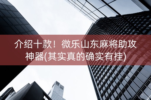 介绍十款！微乐山东麻将助攻神器(其实真的确实有挂)