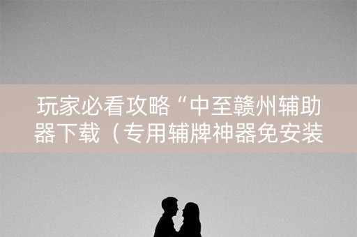 玩家必看攻略“中至赣州辅助器下载（专用辅牌神器免安装）