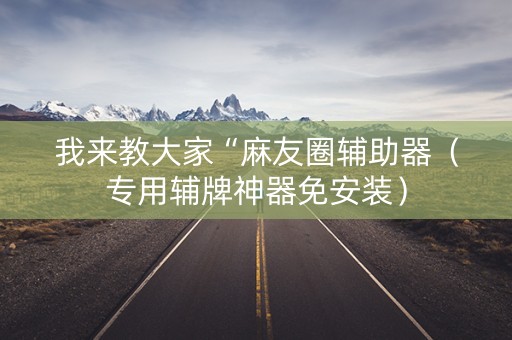 我来教大家“麻友圈辅助器（专用辅牌神器免安装）