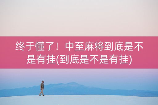 终于懂了！中至麻将到底是不是有挂(到底是不是有挂)