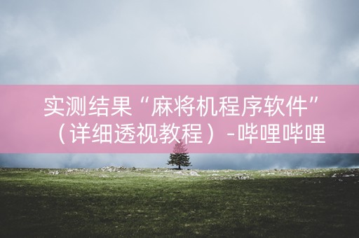 实测结果“麻将机程序软件”（详细透视教程）-哔哩哔哩