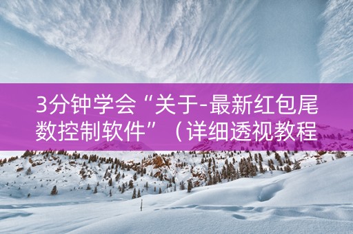 3分钟学会“关于-最新红包尾数控制软件”（详细透视教程）-哔哩哔哩