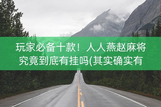 玩家必备十款！人人燕赵麻将究竟到底有挂吗(其实确实有挂)