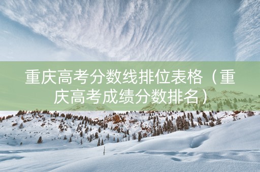 重庆高考分数线排位表格（重庆高考成绩分数排名）