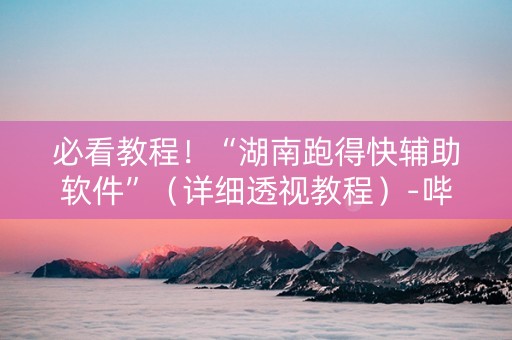 必看教程！“湖南跑得快辅助软件”（详细透视教程）-哔哩哔哩