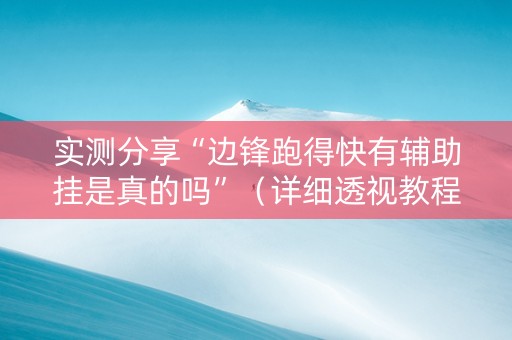 实测分享“边锋跑得快有辅助挂是真的吗”（详细透视教程）-哔哩哔哩