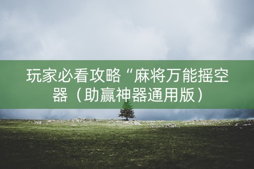 玩家必看攻略“麻将万能摇空器（助赢神器通用版）