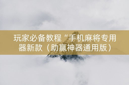 玩家必备教程“手机麻将专用器新款（助赢神器通用版）