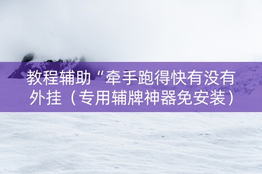 教程辅助“牵手跑得快有没有外挂（专用辅牌神器免安装）