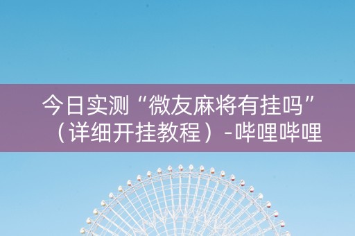 今日实测“微友麻将有挂吗”（详细开挂教程）-哔哩哔哩