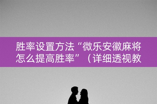 胜率设置方法“微乐安徽麻将怎么提高胜率”（详细透视教程）-哔哩哔哩