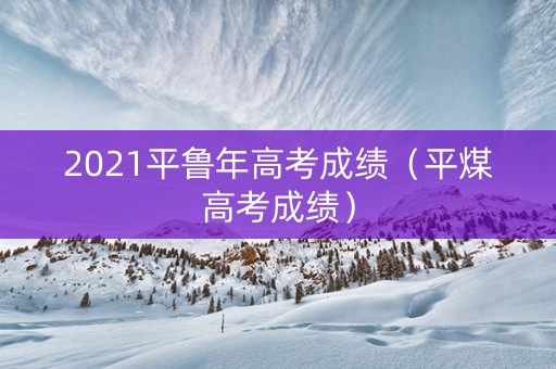 2021平鲁年高考成绩（平煤高考成绩）