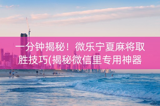 一分钟揭秘！微乐宁夏麻将取胜技巧(揭秘微信里专用神器下载)