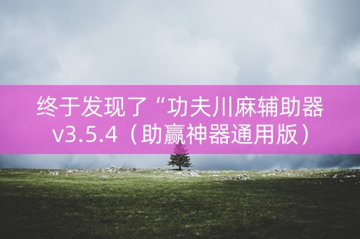 终于发现了“功夫川麻辅助器v3.5.4（助赢神器通用版）