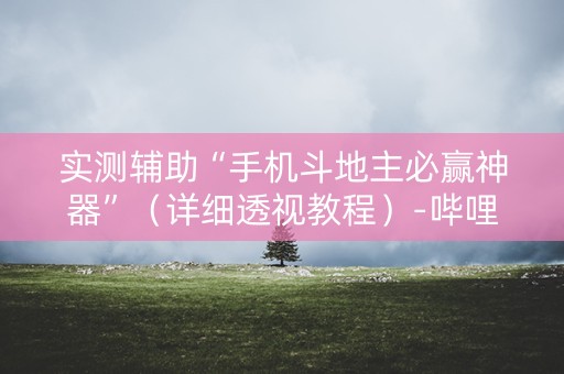 实测辅助“手机斗地主必赢神器”（详细透视教程）-哔哩哔哩
