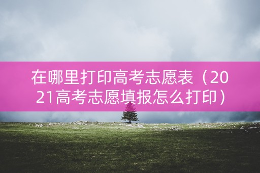 在哪里打印高考志愿表（2021高考志愿填报怎么打印）