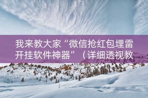 我来教大家“微信抢红包埋雷开挂软件神器”（详细透视教程）-哔哩哔哩