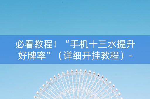 必看教程！“手机十三水提升好牌率”（详细开挂教程）-哔哩哔哩