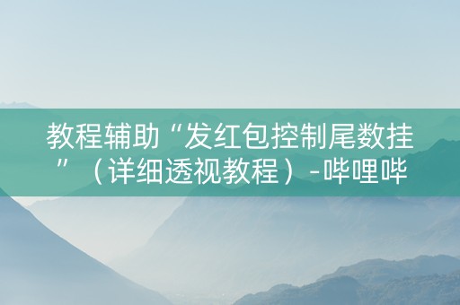 教程辅助“发红包控制尾数挂”（详细透视教程）-哔哩哔哩