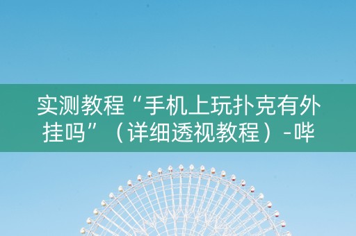 实测教程“手机上玩扑克有外挂吗”（详细透视教程）-哔哩哔哩