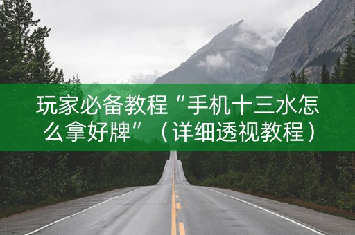 玩家必备教程“手机十三水怎么拿好牌”（详细透视教程）-哔哩哔哩