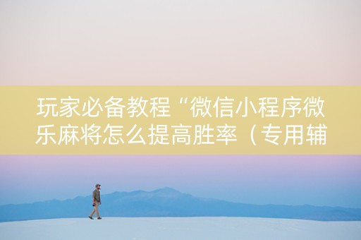 玩家必备教程“微信小程序微乐麻将怎么提高胜率（专用辅牌神器免安装）