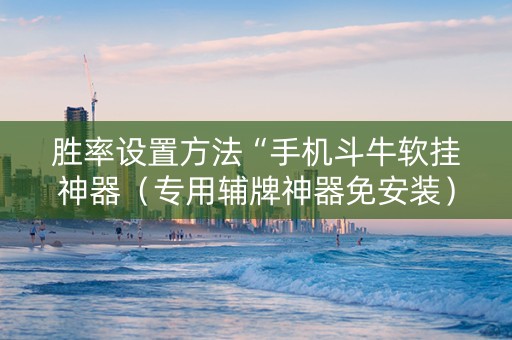 胜率设置方法“手机斗牛软挂神器（专用辅牌神器免安装）