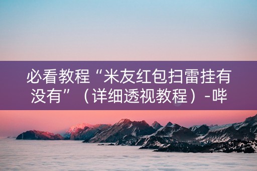 必看教程“米友红包扫雷挂有没有”（详细透视教程）-哔哩哔哩