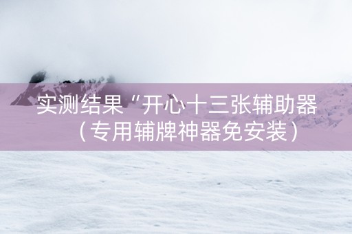 实测结果“开心十三张辅助器（专用辅牌神器免安装）