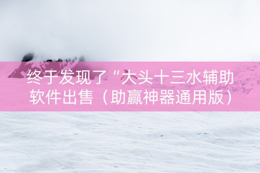 终于发现了“大头十三水辅助软件出售（助赢神器通用版）