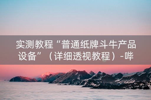 实测教程“普通纸牌斗牛产品设备”（详细透视教程）-哔哩哔哩