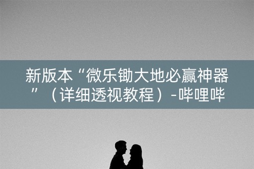 新版本“微乐锄大地必赢神器”（详细透视教程）-哔哩哔哩