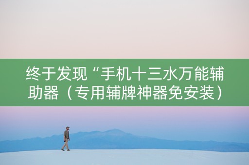 终于发现“手机十三水万能辅助器（专用辅牌神器免安装）