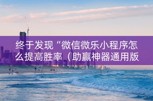 终于发现“微信微乐小程序怎么提高胜率（助赢神器通用版）