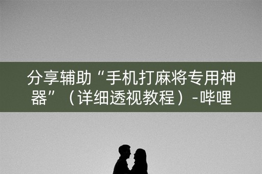 分享辅助“手机打麻将专用神器”（详细透视教程）-哔哩哔哩