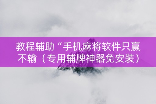 教程辅助“手机麻将软件只赢不输（专用辅牌神器免安装）