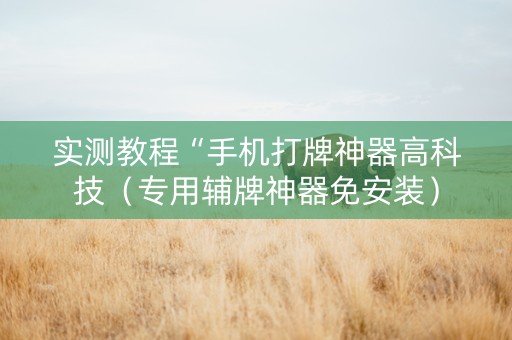 实测教程“手机打牌神器高科技（专用辅牌神器免安装）