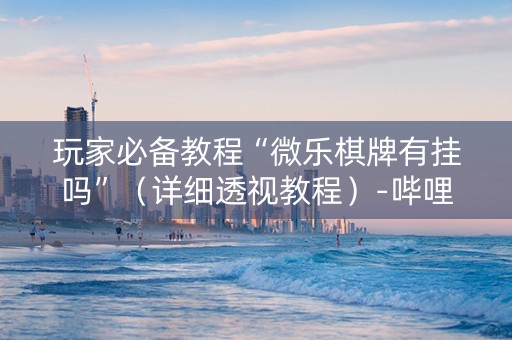 玩家必备教程“微乐棋牌有挂吗”（详细透视教程）-哔哩哔哩