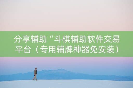 分享辅助“斗棋辅助软件交易平台（专用辅牌神器免安装）