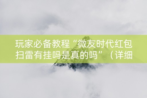 玩家必备教程“微友时代红包扫雷有挂吗是真的吗”（详细透视教程）-哔哩哔哩