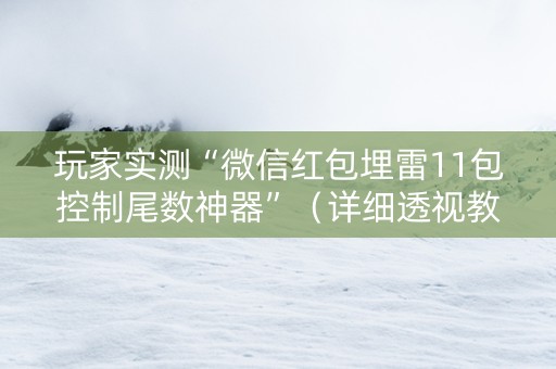 玩家实测“微信红包埋雷11包控制尾数神器”（详细透视教程）-哔哩哔哩