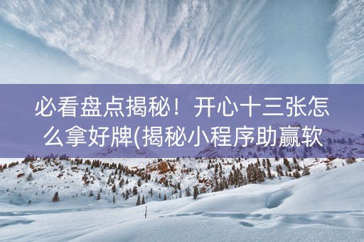 必看盘点揭秘！开心十三张怎么拿好牌(揭秘小程序助赢软件)