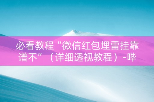 必看教程“微信红包埋雷挂靠谱不”（详细透视教程）-哔哩哔哩