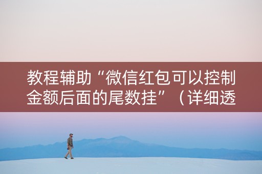 教程辅助“微信红包可以控制金额后面的尾数挂”（详细透视教程）-哔哩哔哩